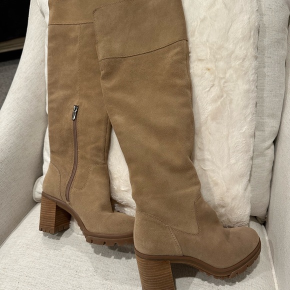 Vince Camuto Dasemma Caramel Leather Over The Knee Block Heel Boot - Picture 3 of 6